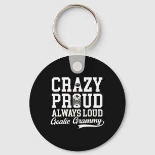 Crazy Proud Hockey Goalie Grammy Of A Hockey Keepe Key Ring