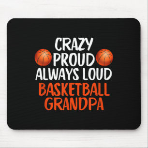 Crazy Proud Loud Basball Grandpa Funny Basball Mouse Pad