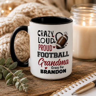 Crazy Proud Loud Football Grandma Mug