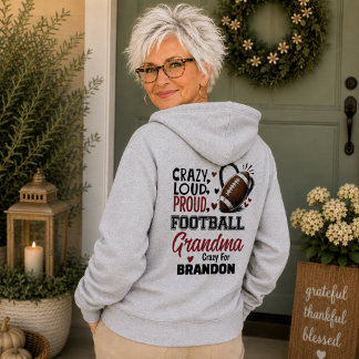 Crazy Proud Loud Football Grandma Womens T-Shirt Hoodie