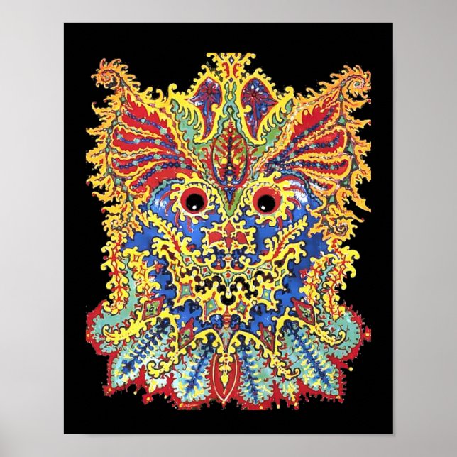 Crazy Psychedelic Cats Eyes Louis Wain Poster (Front)