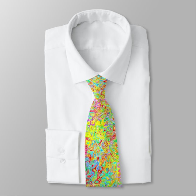 Crazy Psychedelic Colourful neck tie (Tied)
