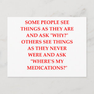 crazy psychiatrist joke postcard