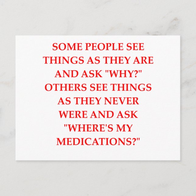 crazy psychiatrist joke postcard (Front)