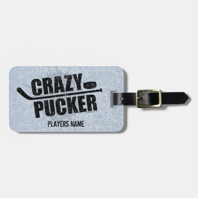 Crazy Pucker (Hockey) Luggage Tag (Front Horizontal)