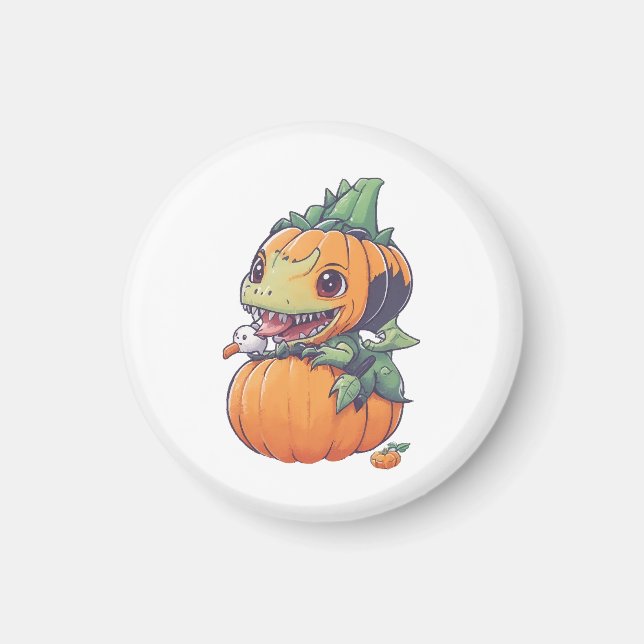 crazy pumpkin trying to eat spooky  magnet (Front)