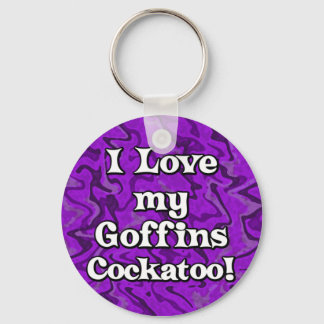Crazy Purple I Love my Goffins Cockatoo Keychain