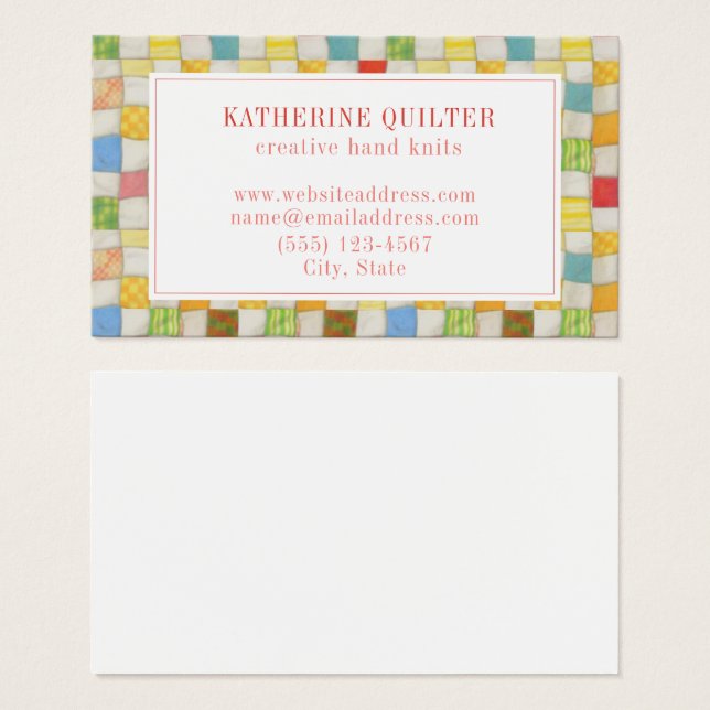 CRAZY QUILT 3.5x2 Business Card II (Front & Back)