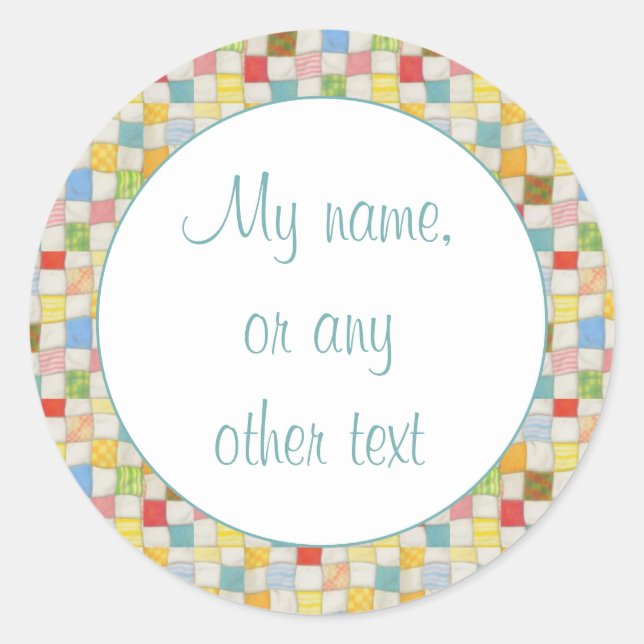 CRAZY QUILT 3" Round Matte Stickers (Front)