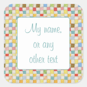 CRAZY QUILT 3" Square Matte Stickers