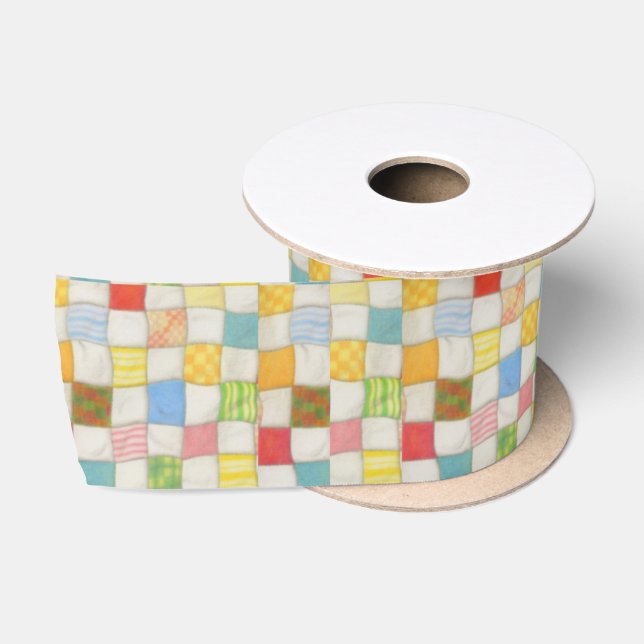 CRAZY QUILT 3" Wide Satin Ribbon (Spool)