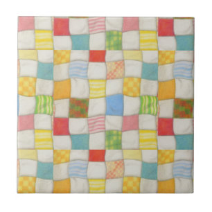 Crazy Quilt 4.25"x4.25" Ceramic Tile