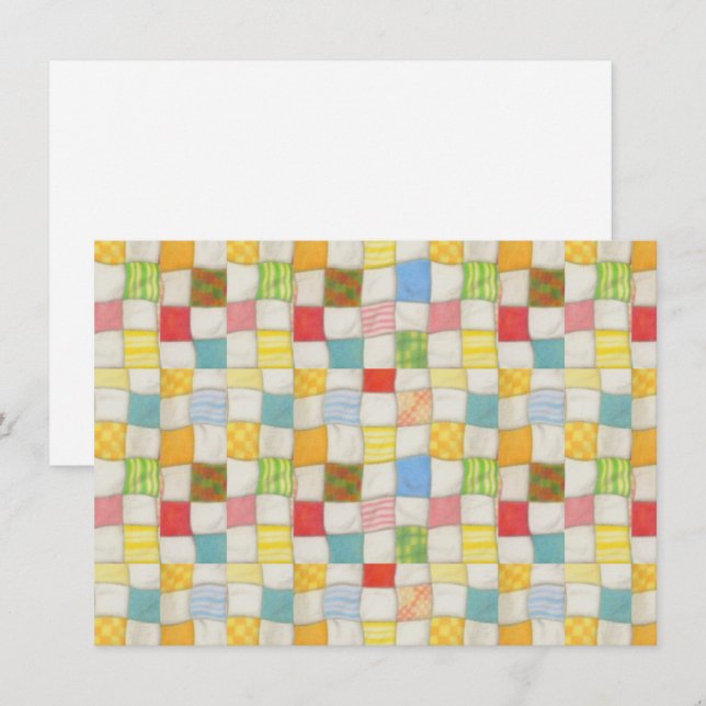 CRAZY QUILT 4.5x6.25 Flat Card / Horizontal (Front/Back)