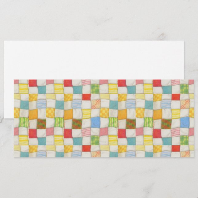 CRAZY QUILT 4x9.25 Flat Card / Horizontal (Front/Back)