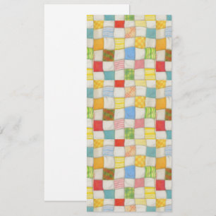 CRAZY QUILT 4x9.25 Flat Card / Vertical