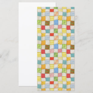 CRAZY QUILT 4x9 Flat Card / Vertical