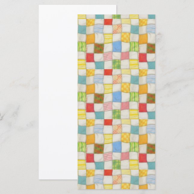 CRAZY QUILT 4x9 Flat Card / Vertical (Front/Back)