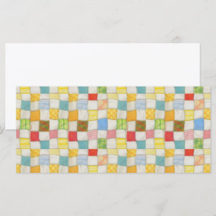 CRAZY QUILT 4x9 Flat Card / White / Horizontal