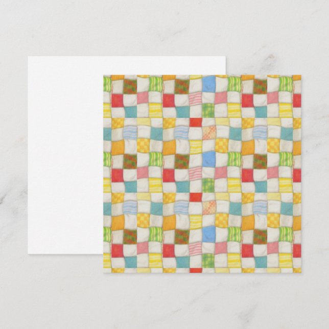 CRAZY QUILT 5.25x5.25 Square Flat Card  (Front/Back)