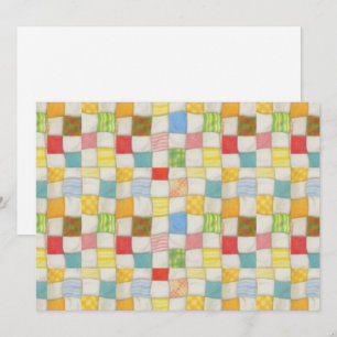 CRAZY QUILT 5.5x7.5 Flat Card / Horizontal