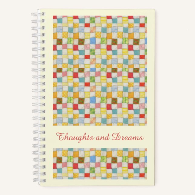 CRAZY QUILT 5.5x8.5 Spiral Notebook - Yellow (Front)