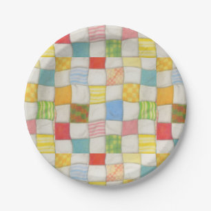 CRAZY QUILT 7" Round Paper Plates