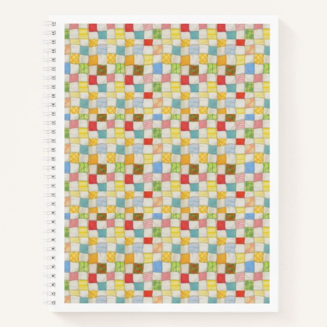 CRAZY QUILT 8.5x11 Spiral Notebook  (Front)