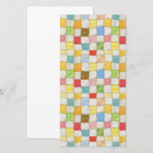 CRAZY QUILT 8x4 Flat Card / Vertical
