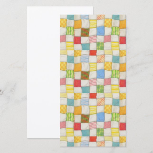CRAZY QUILT 8x4 Flat Card / Vertical (Front/Back)