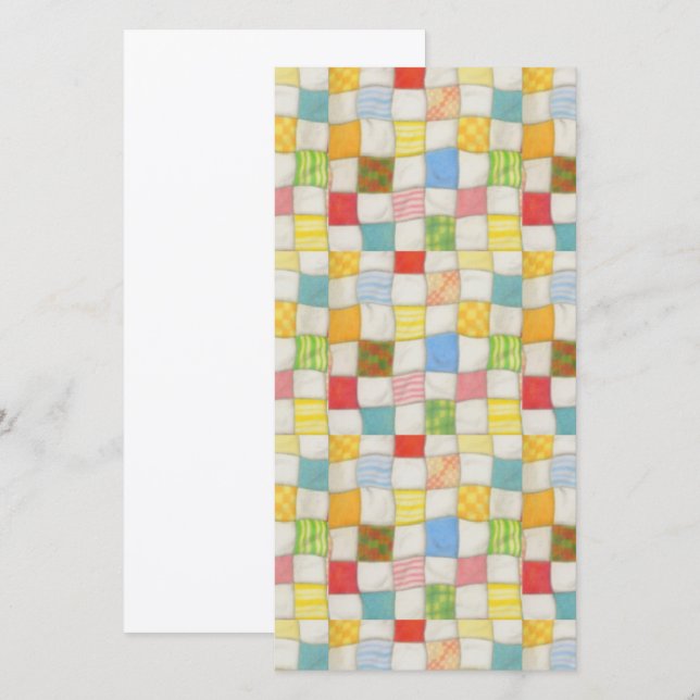 CRAZY QUILT 8x4 Flat Card / Vertical (Front/Back)