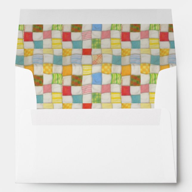 CRAZY QUILT A7 Envelope (5x7 cards) / White (Back (Bottom))
