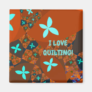 Crazy Quilt Abstract Fractal Design Magnet