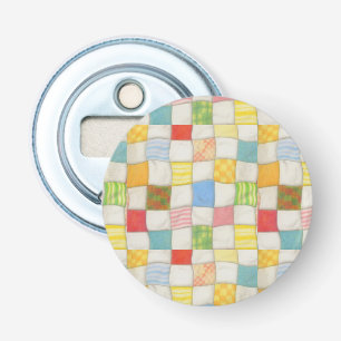 CRAZY QUILT Button Bottle Opener