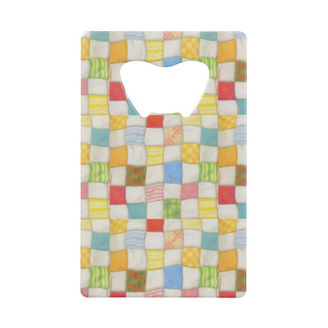 CRAZY QUILT Credit Card Bottle Opener (Front)