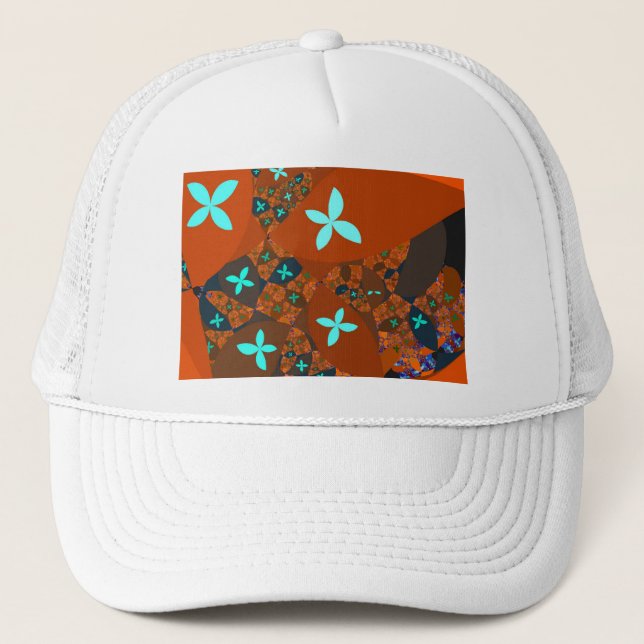 Crazy Quilt Fractal Abstract Trucker Hat (Front)