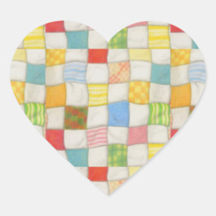 CRAZY QUILT Heart Stickers