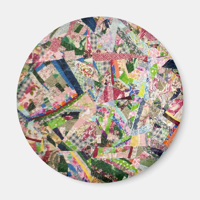 Crazy Quilt in Spring Colours Magnet (Front)