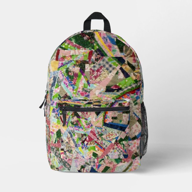 Crazy Quilt in Spring Colours Printed Backpack (Front)