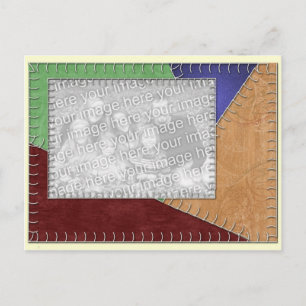 Crazy Quilt Look Photo Template Postcard