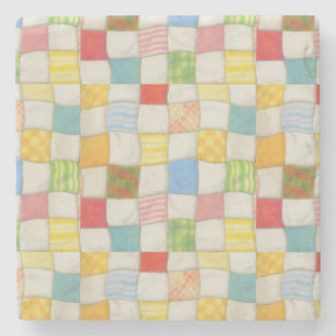 CRAZY QUILT Marble Stone Coaster