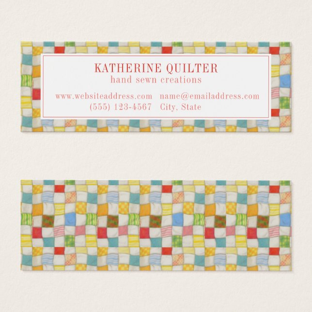 CRAZY QUILT Mini Business Card (Front & Back)