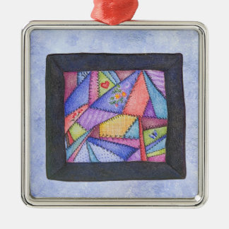 Crazy Quilt Original Artwork Metal Tree Decoration