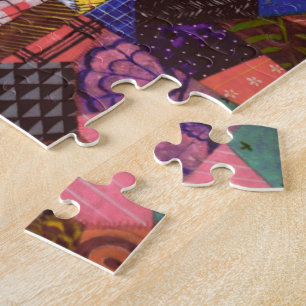 Crazy Quilt Patchwork Quilt Abstract Art Geometric Jigsaw Puzzle