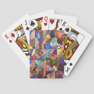 Crazy Quilt Patchwork Quilt Abstract Art Geometric Playing Cards