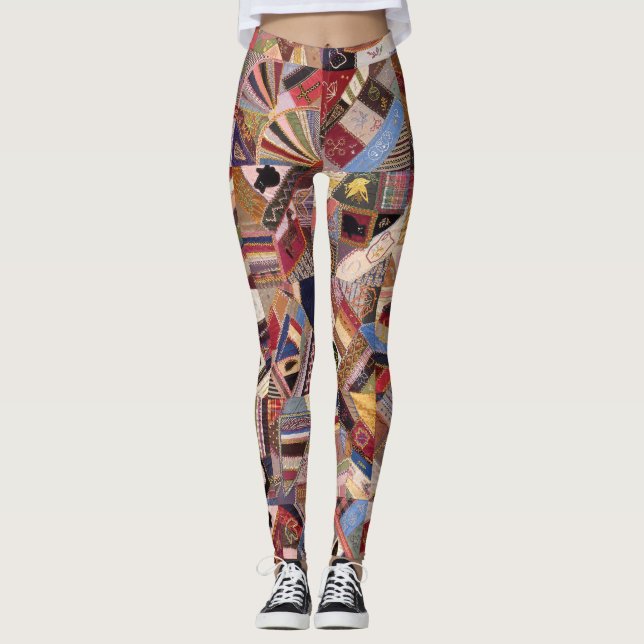 Crazy Quilt Pattern Leggings (Front)