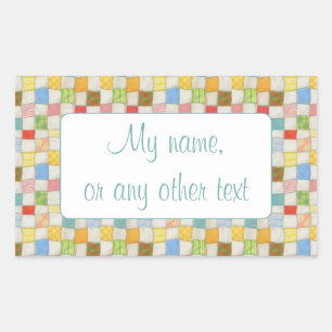 CRAZY QUILT Rectangle Matte Stickers