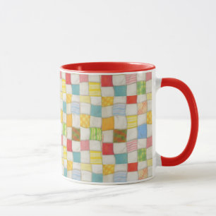 CRAZY QUILT Red Combo Mug