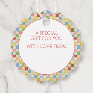 CRAZY QUILT Scalloped Gift Tags / White
