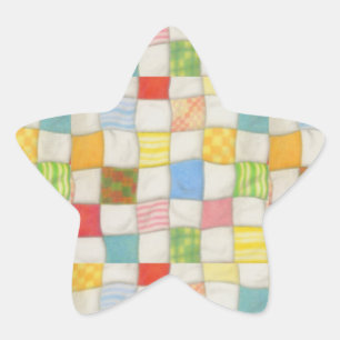 Crazy Quilt Small Star Stickers
