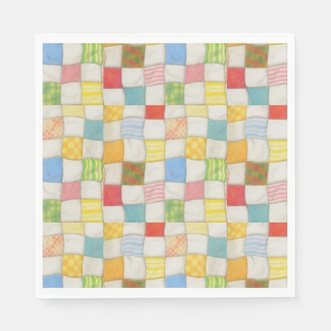 CRAZY QUILT Standard Luncheon Paper Napkins (Front)